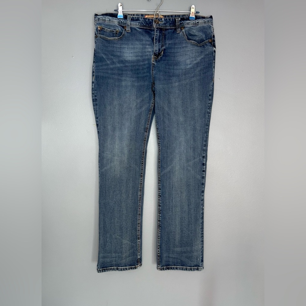 Seven7 Straight Fit Jeans Mens 38x31 Blue Brown Tint Stretch Premium Denim